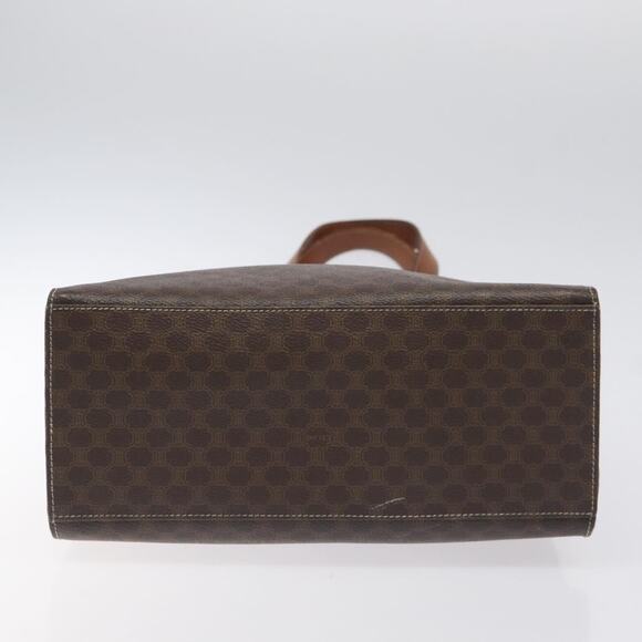 CELINE Macadam Canvas Shoulder Bag Pvc Leather Brown Gold - Picture 9 of 12